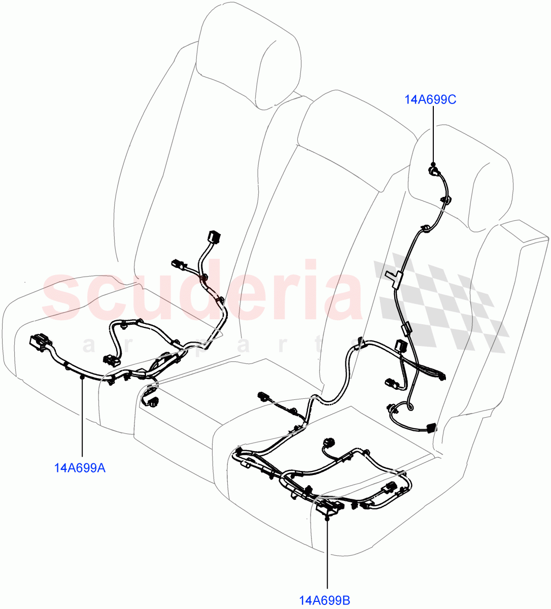 Wiring - Seats (Rear Seats) of Land Rover Land Rover Defender (2020+) [5.0 OHC SGDI SC V8 Petrol]