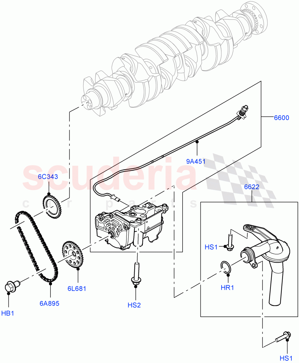 Oil Pump (3.0L AJ20P6 Petrol High, 3.0L AJ20P6 Petrol PHEV) of Land Rover Land Rover Range Rover (2022+) [3.0 I6 Turbo Petrol AJ20P6]