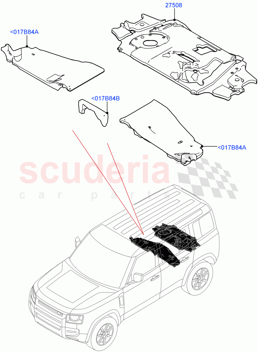 Insulators - Rear (Passenger Compartment) (Standard Wheelbase) of Land Rover Land Rover Defender (2020+) [3.0 I6 Turbo Diesel AJ20D6]