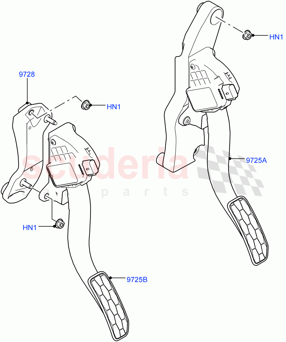 Accelerator/Injection Pump Controls (5.0L P AJ133 DOHC CDA S/C Enhanced) ((V) FROMKA000001) of Land Rover Land Rover Range Rover Velar (2017+) [5.0 OHC SGDI SC V8 Petrol]