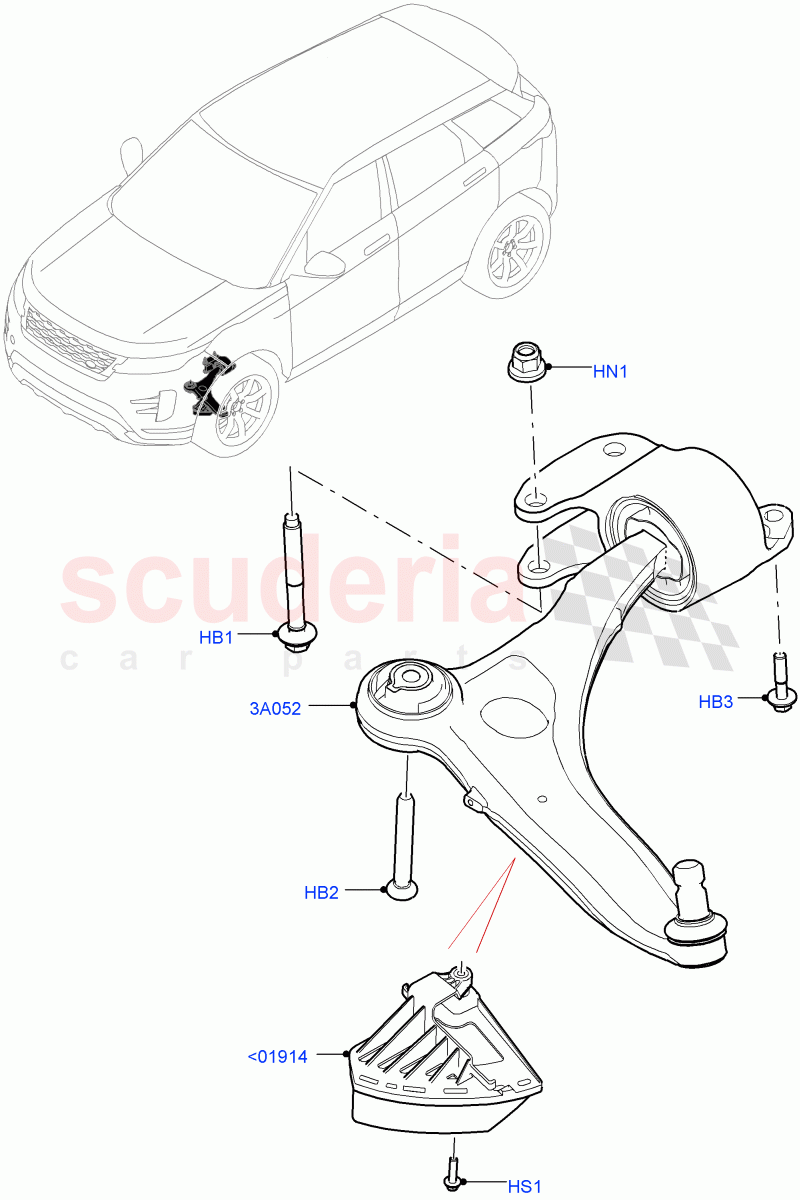 Front Suspension Arms (Halewood (UK)) of Land Rover Land Rover Range Rover Evoque (2019+) [2.0 Turbo Petrol AJ200P]