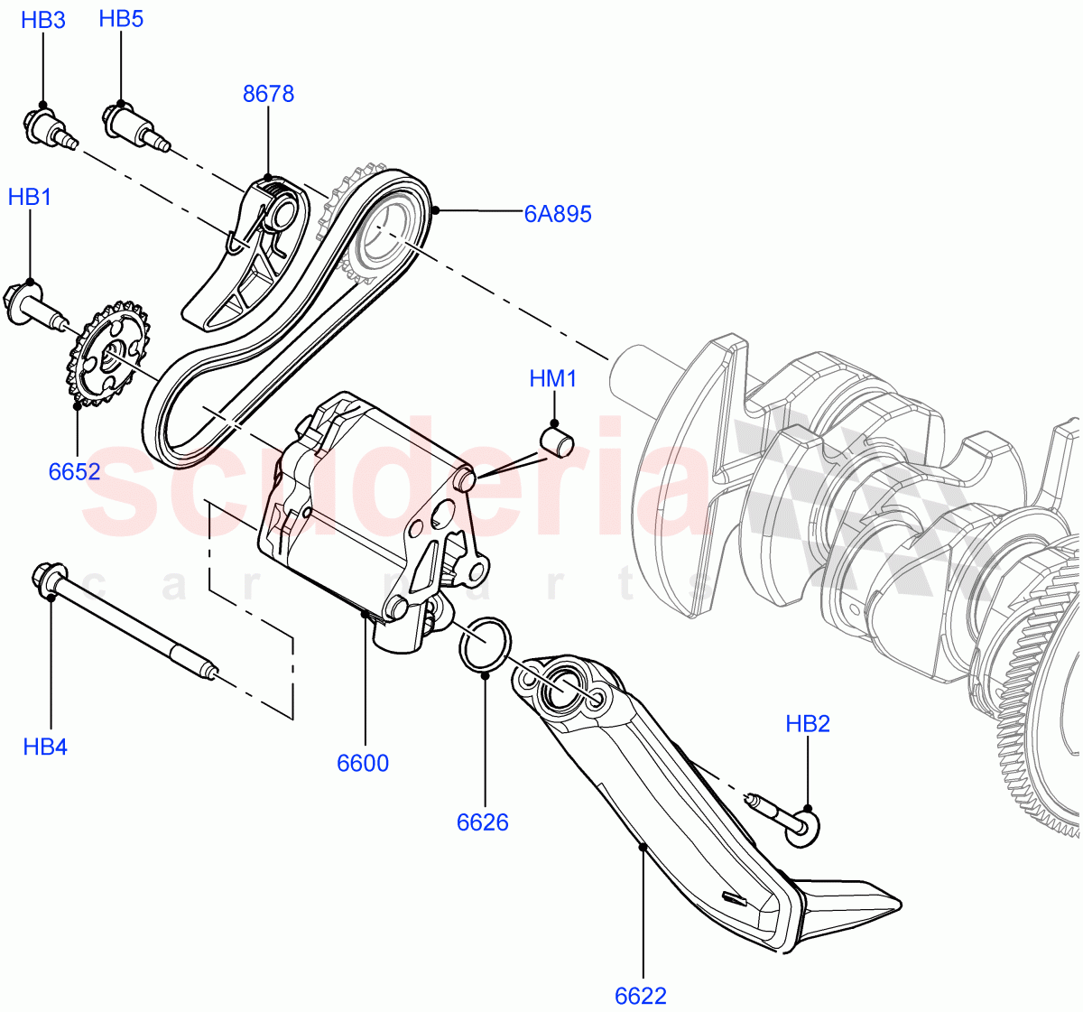 Oil Pump (2.0L 16V TIVCT T/C 240PS Petrol, Itatiaia (Brazil)) ((V) FROMGT000001) of Land Rover Land Rover Range Rover Evoque (2012-2018) [2.0 Turbo Petrol GTDI]