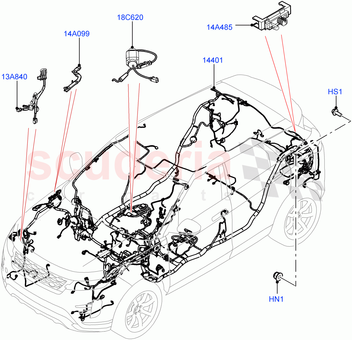 Main Harness (Halewood (UK)) of Land Rover Land Rover Range Rover Evoque (2019+) [2.0 Turbo Petrol AJ200P]