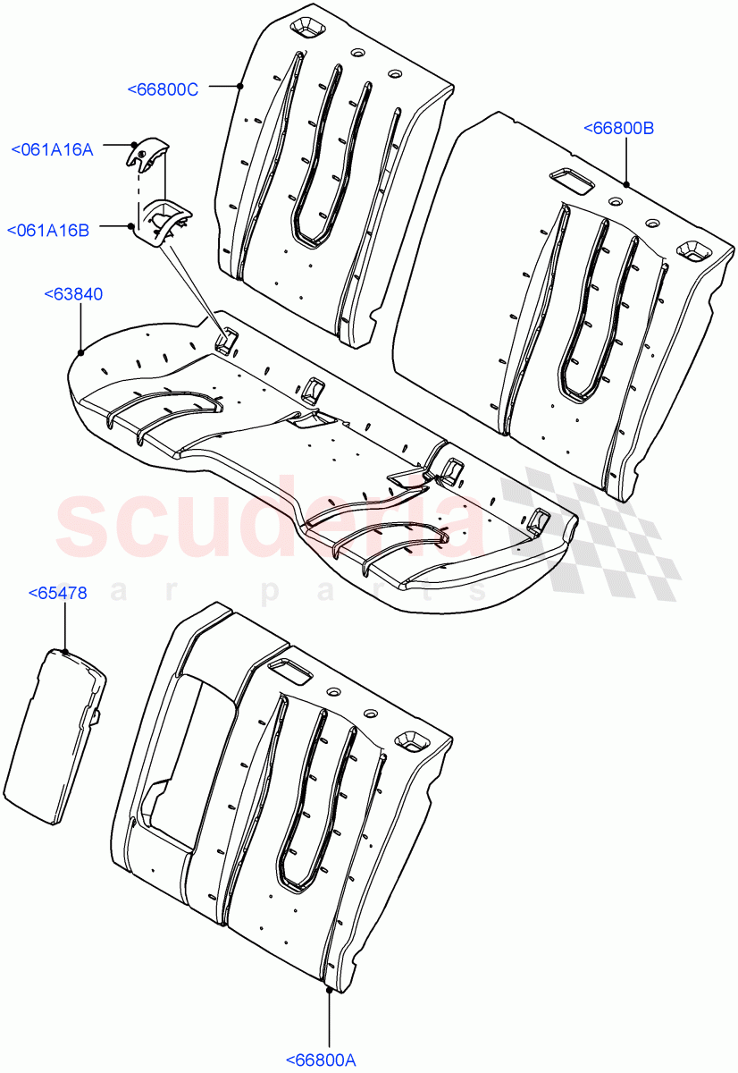 Rear Seat Pads/Valances & Heating (Itatiaia (Brazil), 2nd Row Seat 60/40 (3 P) - Folding) ((V) FROMGT000001) of Land Rover Land Rover Range Rover Evoque (2012-2018) [2.2 Single Turbo Diesel]