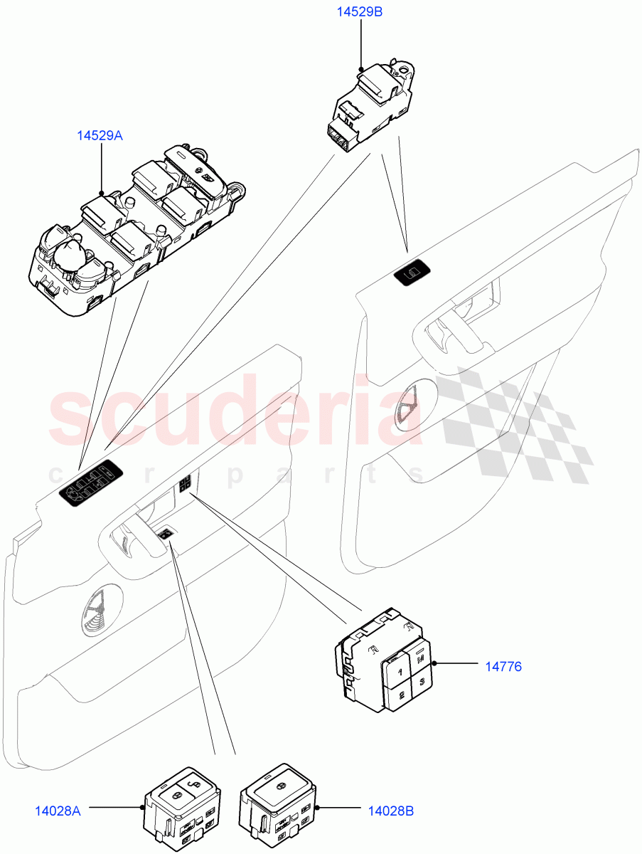 Switches (Door) (Changsu (China)) ((V) FROMFG000001, (V) TOKG446856) of Land Rover Land Rover Discovery Sport (2015+) [2.0 Turbo Diesel]