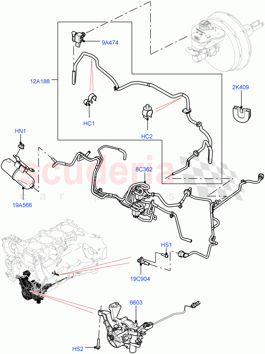 Vacuum Control And Air Injection (Solihull Plant Build) (2.0L I4 DSL HIGH DOHC AJ200, RHD) ((V) FROMHA000001) of Land Rover Land Rover Range Rover Sport (2014+) [2.0 Turbo Diesel]