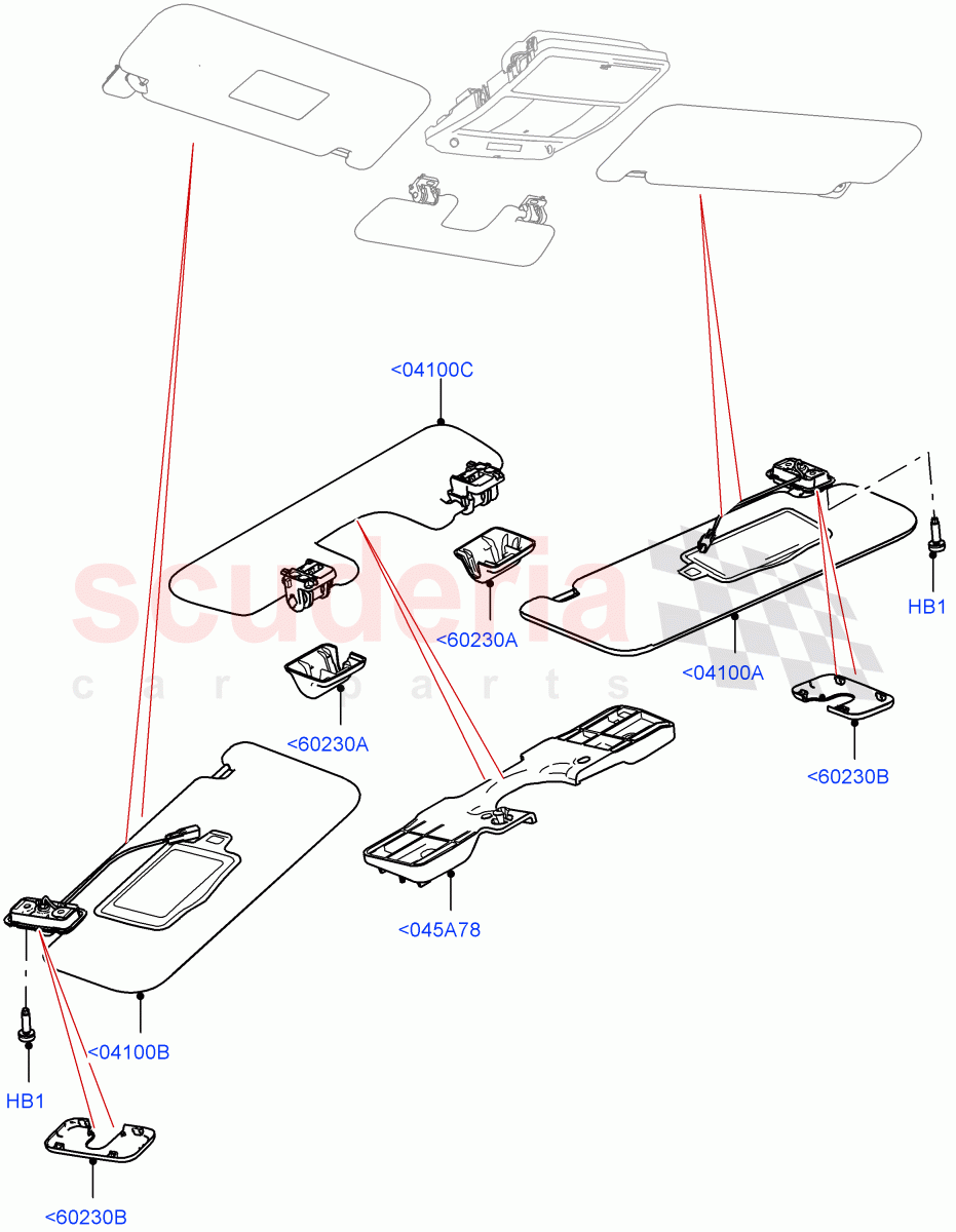 Headlining And Sun Visors (Sun Visors) of Land Rover Land Rover Defender (2020+) [3.0 I6 Turbo Diesel AJ20D6]