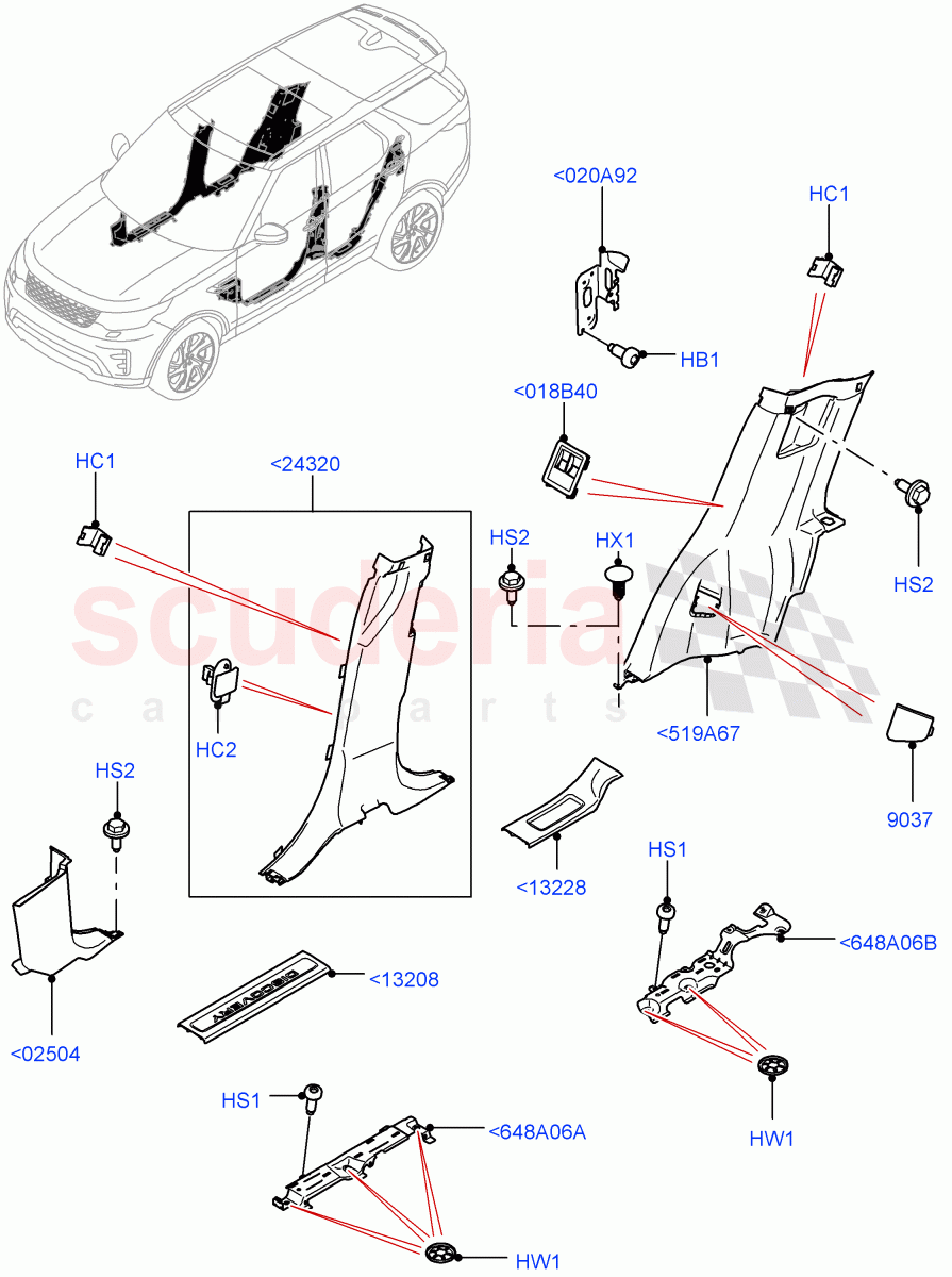 Side Trim (Nitra Plant Build, Sill) ((V) FROMK2000001) of Land Rover Land Rover Discovery 5 (2017+) [2.0 Turbo Diesel]