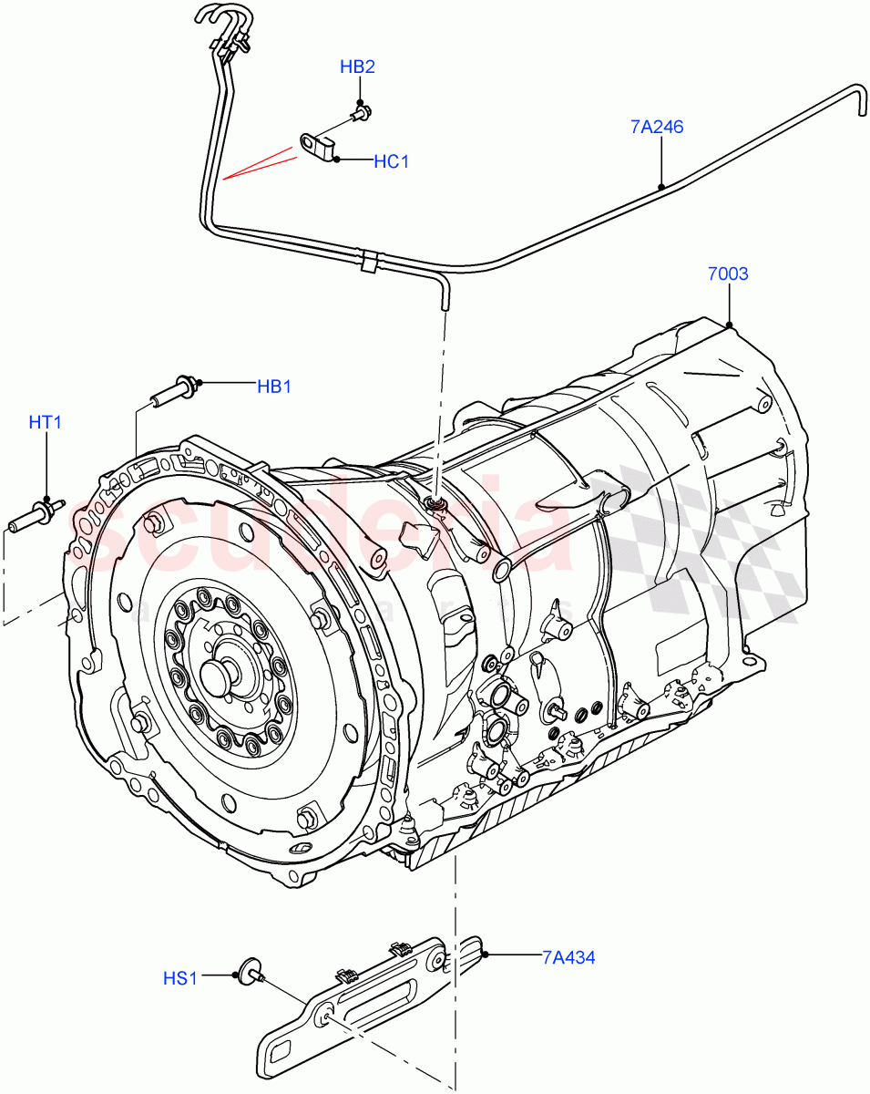 Auto Trans Assy & Speedometer Drive (Nitra Plant Build) (5.0 Petrol AJ133 DOHC CDA, 8 Speed Auto Trans ZF 8HP70 4WD) ((V) FROMM2000001) of Land Rover Land Rover Defender (2020+) [2.0 Turbo Diesel]
