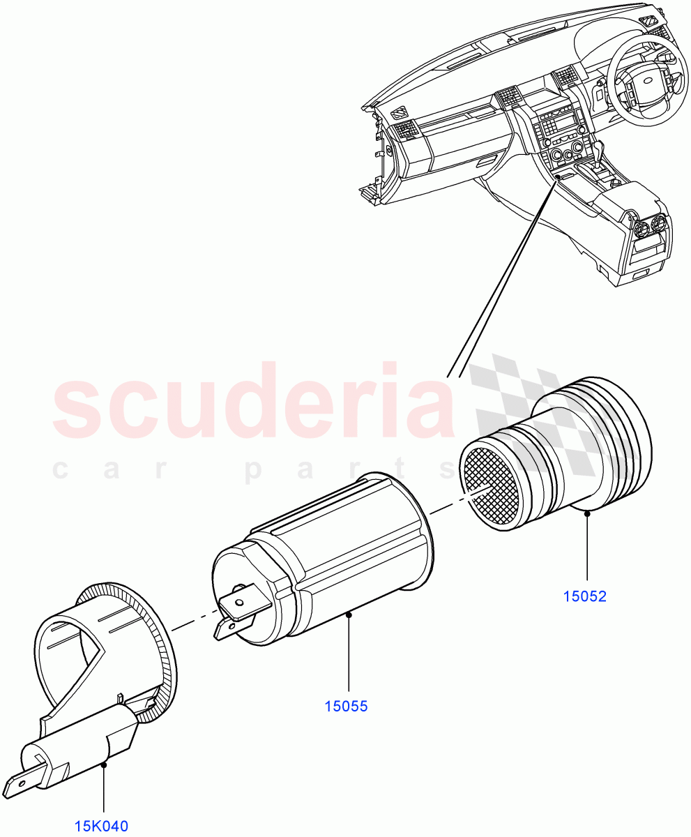 Instrument Panel Related Parts ((V) TO9A999999) of Land Rover Land Rover Range Rover Sport (2005-2009) [4.2 Petrol V8 Supercharged]