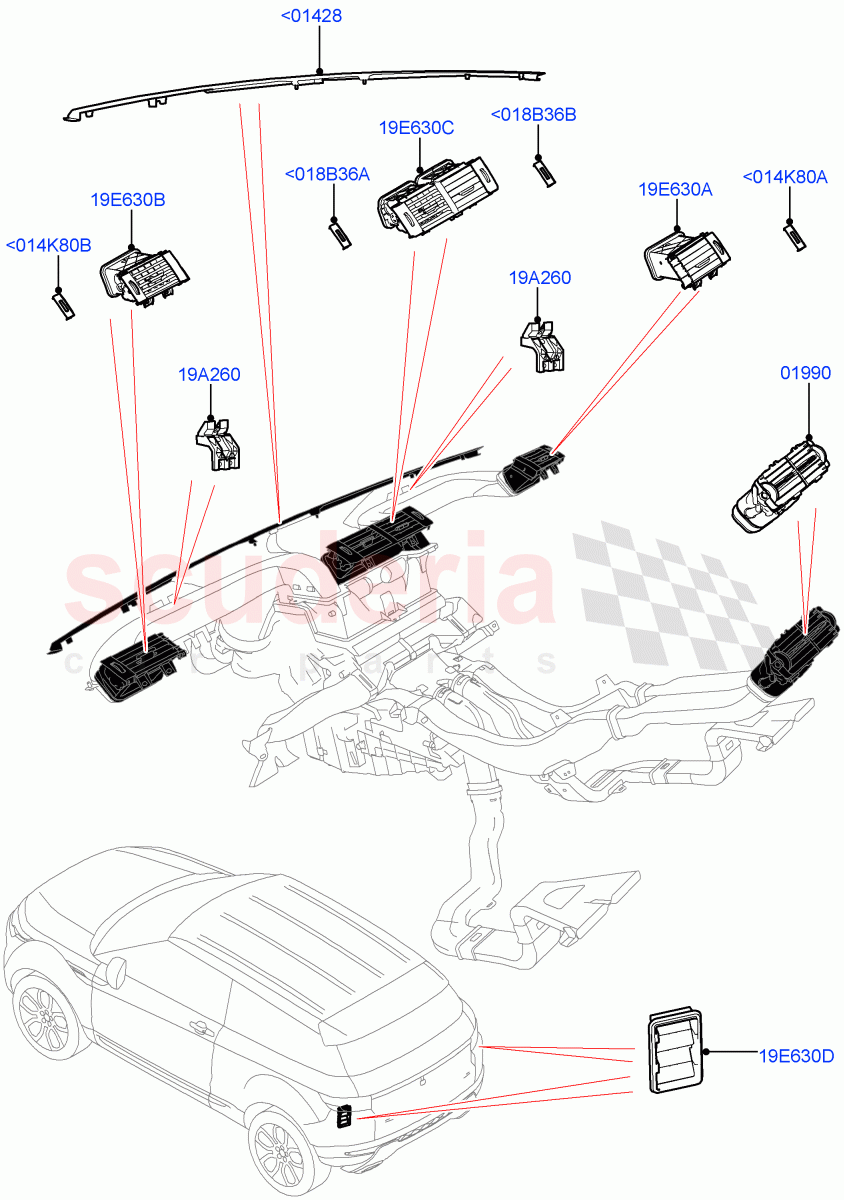 Air Vents, Louvres And Ducts (External Components) (Itatiaia (Brazil)) ((V) FROMGT000001) of Land Rover Land Rover Range Rover Evoque (2012-2018) [2.0 Turbo Petrol GTDI]