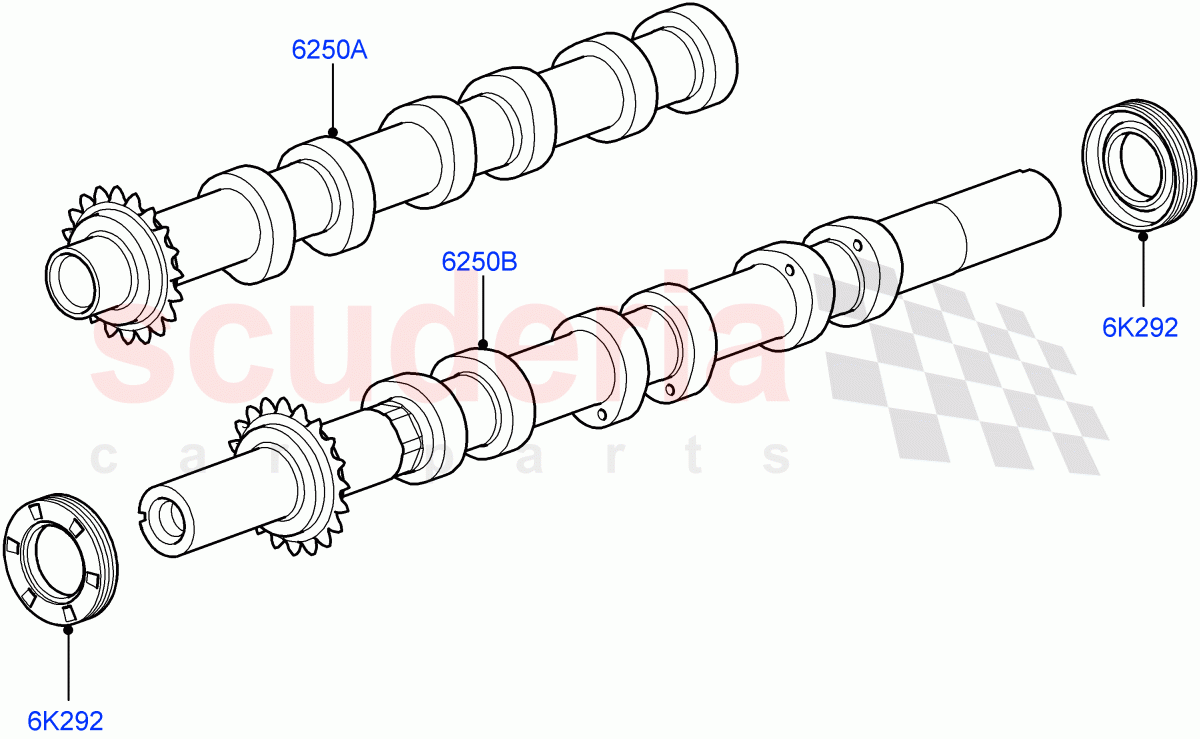 Camshaft (Solihull Plant Build) (3.0 V6 Diesel) ((V) FROMAA000001) of Land Rover Land Rover Range Rover Sport (2014+) [3.0 Diesel 24V DOHC TC]