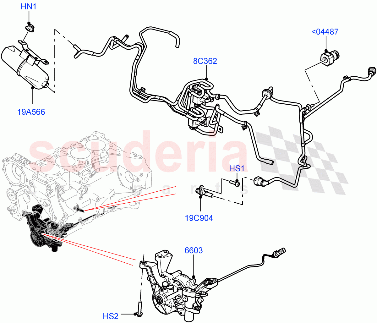 Vacuum Control And Air Injection (Nitra Plant Build) (2.0L I4 DSL HIGH DOHC AJ200) ((V) FROML2000001) of Land Rover Land Rover Defender (2020+) [2.0 Turbo Diesel]