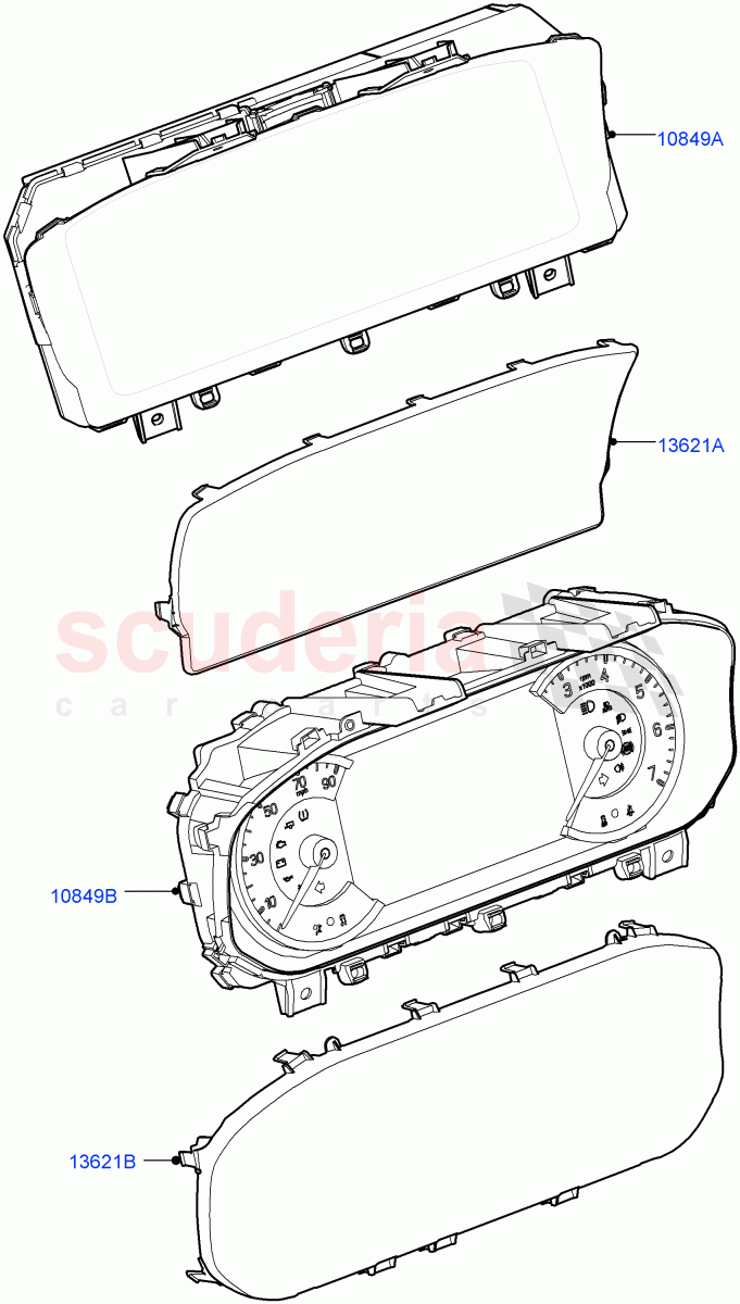 Instrument Cluster (Halewood (UK)) of Land Rover Land Rover Range Rover Evoque (2019+) [2.0 Turbo Diesel AJ21D4]