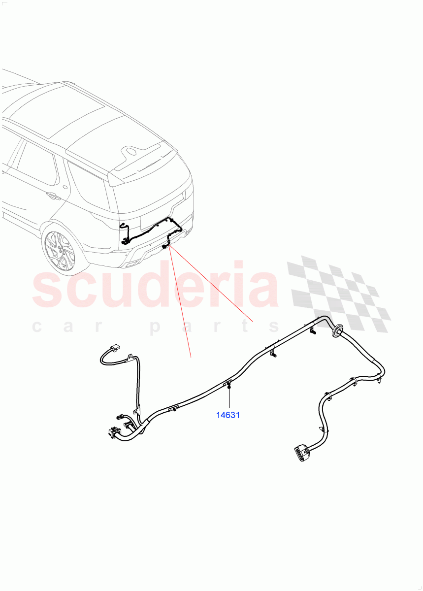 Electrical Wiring - Body And Rear (Towing, Solihull Plant Build) (Tow Hitch Elec Deployable Swan Neck) ((V) FROMHA000001) of Land Rover Land Rover Discovery 5 (2017+) [3.0 Diesel 24V DOHC TC]