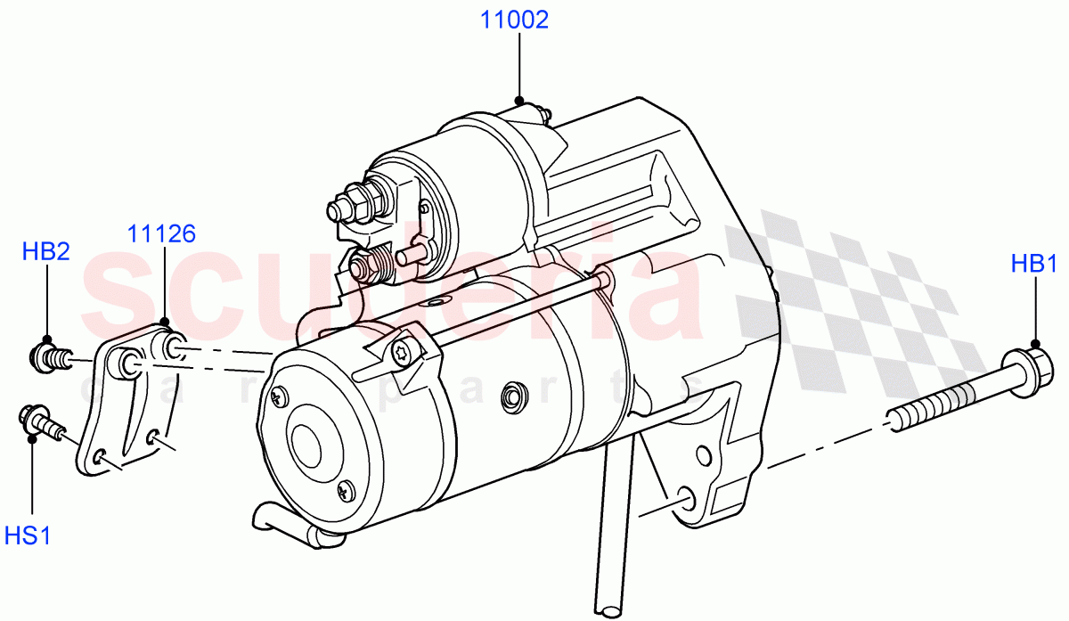 Starter Motor (Lion Diesel 2.7 V6 (140KW)) ((V) TO9A999999) of Land Rover Land Rover Range Rover Sport (2005-2009) [2.7 Diesel V6]
