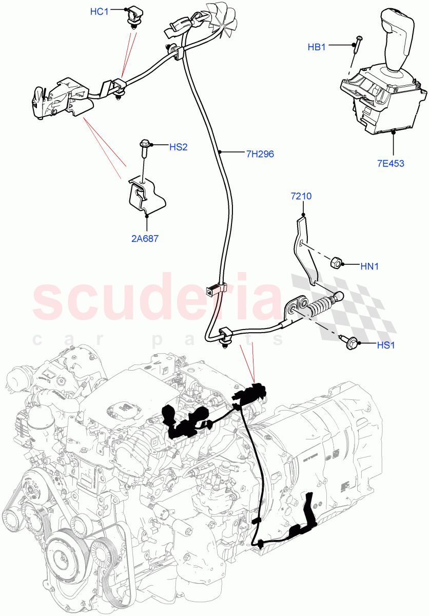 Gear Change-Automatic Transmission (3.0 V6 D Gen2 Mono Turbo, 8 Speed Auto Trans ZF 8HP70 4WD, 3.0 V6 D Gen2 Twin Turbo, 3.0 V6 D Low MT ROW, 2.0L I4 DSL HIGH DOHC AJ200) ((V) FROMHA000001) of Land Rover Land Rover Range Rover Sport (2014+) [4.4 DOHC Diesel V8 DITC]