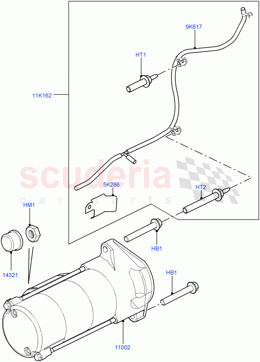 Starter Motor (3.6L V8 32V DOHC EFi Diesel Lion) ((V) FROMAA000001) of Land Rover Land Rover Range Rover (2010-2012) [3.6 V8 32V DOHC EFI Diesel]