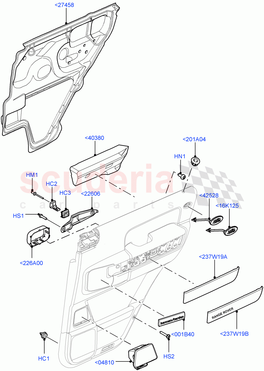 Rear Door Trim Installation ((V) FROMAA000001) of Land Rover Land Rover Range Rover (2010-2012) [3.6 V8 32V DOHC EFI Diesel]