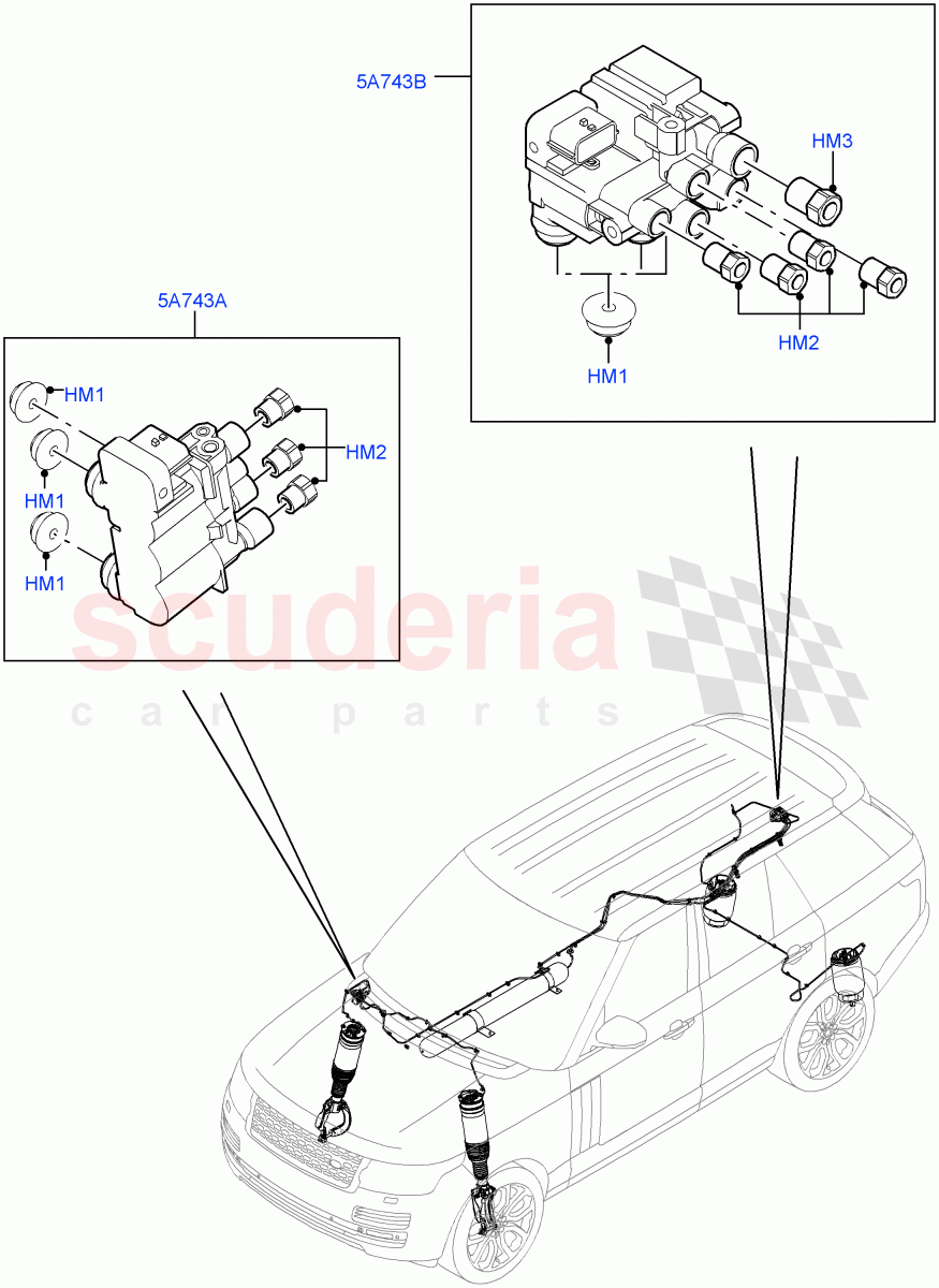 Air Suspension Compressor And Lines (Valve Assembly) of Land Rover Land Rover Range Rover (2012-2021) [3.0 DOHC GDI SC V6 Petrol]