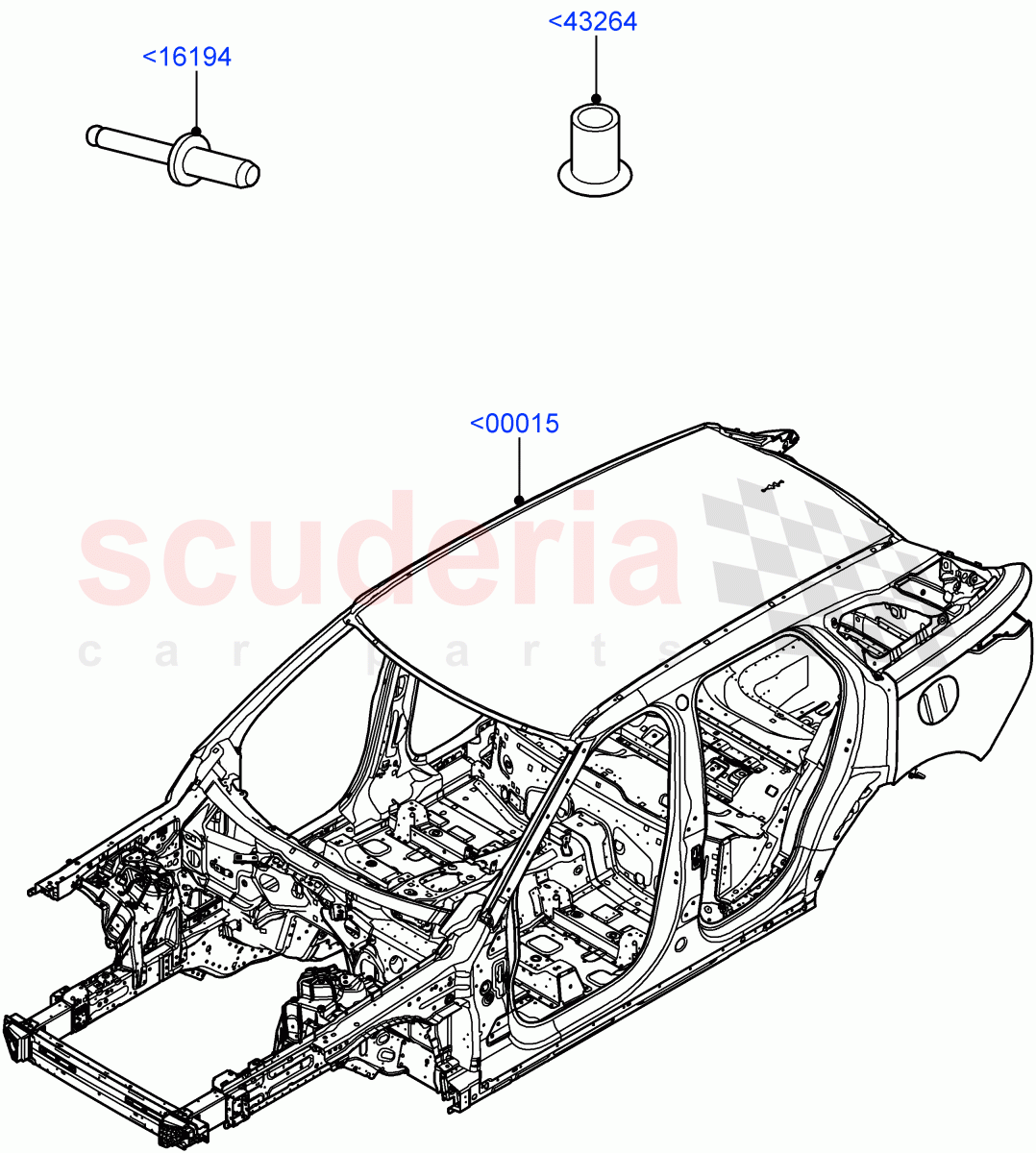 Bodyshell of Land Rover Land Rover Range Rover Velar (2017+) [2.0 Turbo Petrol AJ200P]
