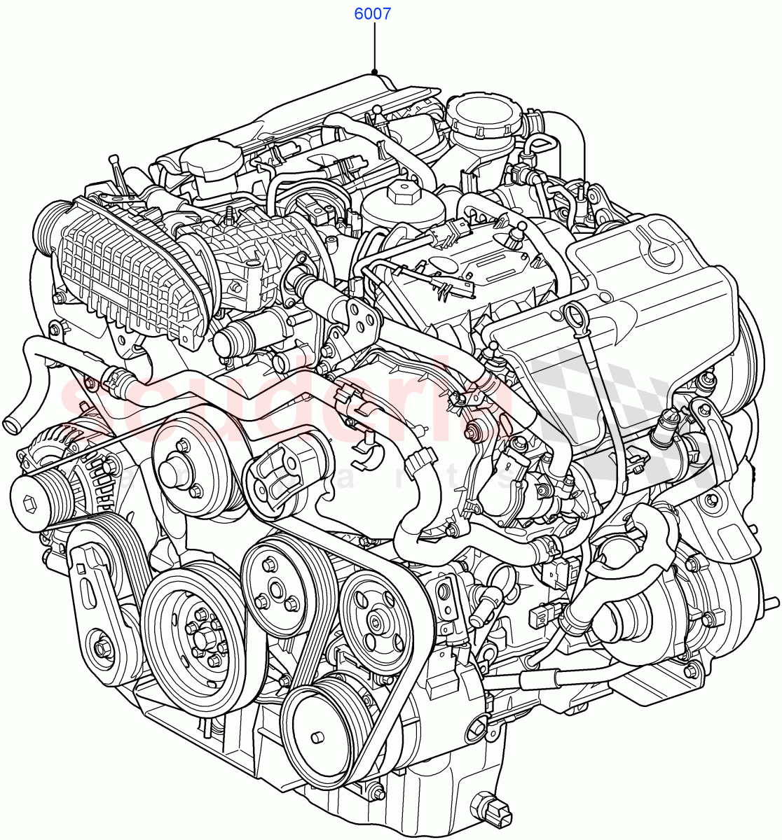 Engine Assy Fully Dressed (Lion Diesel 2.7 V6 (140KW)) ((V) TO9A999999) of Land Rover Land Rover Range Rover Sport (2005-2009) [2.7 Diesel V6]