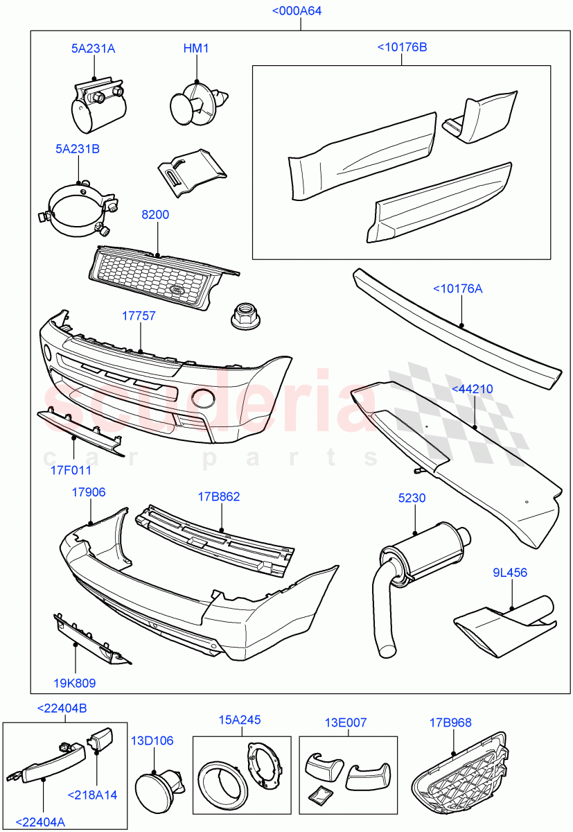 Complete Vehicle Body Dress Up Kits (Accessory, HST) of Land Rover Land Rover Range Rover Sport (2005-2009) [4.4 AJ Petrol V8]