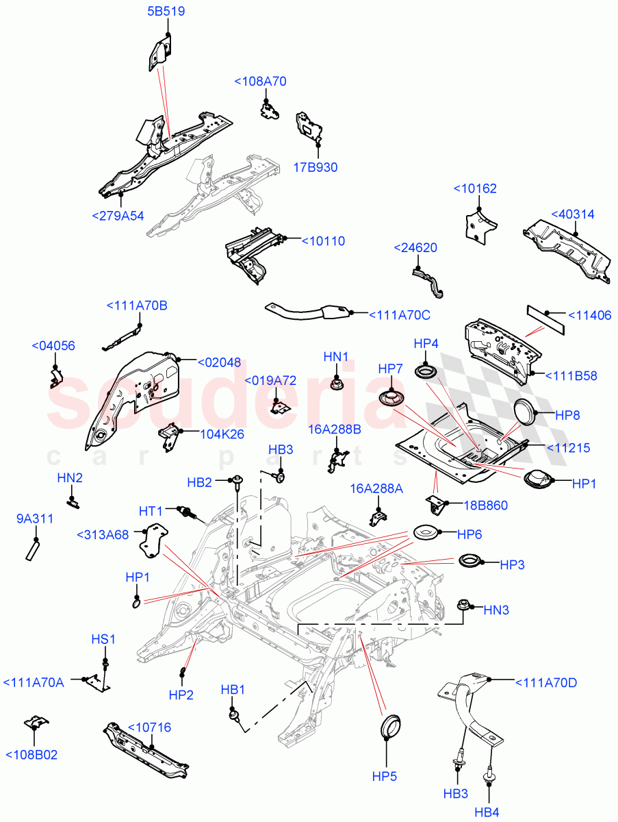 Floor Pan - Centre And Rear of Land Rover Land Rover Range Rover Velar (2017+) [3.0 Diesel 24V DOHC TC]