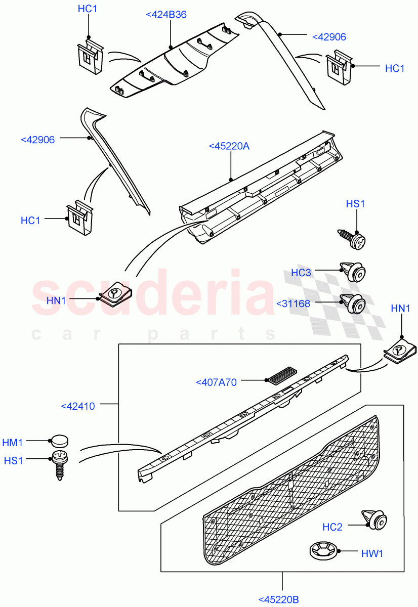 Back Door/Tailgate Trim Panels (Less Armoured) ((V) FROMAA000001) of Land Rover Land Rover Range Rover (2010-2012) [5.0 OHC SGDI SC V8 Petrol]
