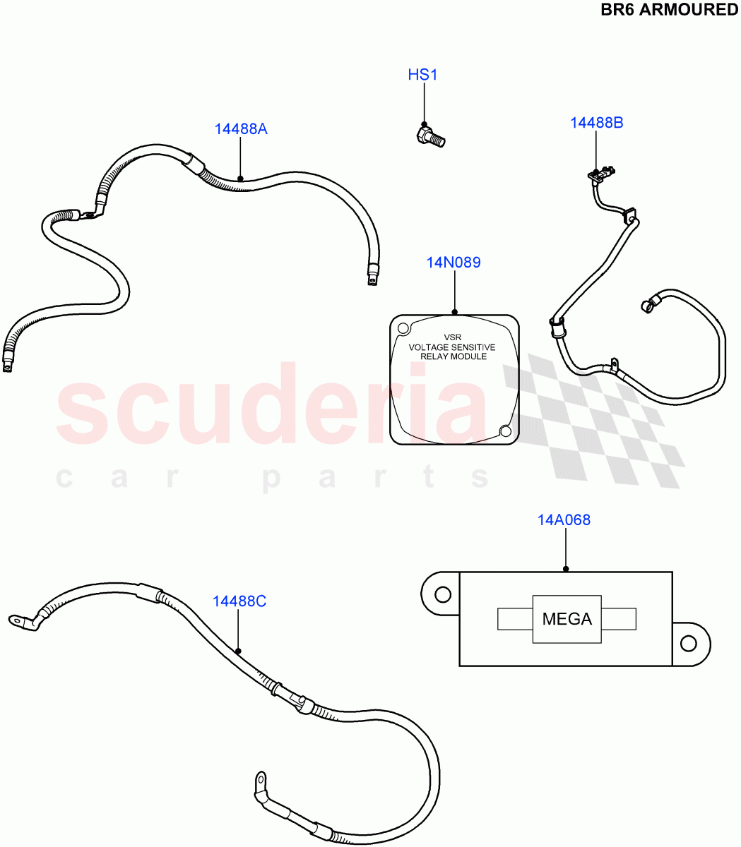 Electrical Wiring - Body And Rear (With B6 Level Armouring) ((V) FROMAA000001) of Land Rover Land Rover Range Rover (2010-2012) [5.0 OHC SGDI NA V8 Petrol]