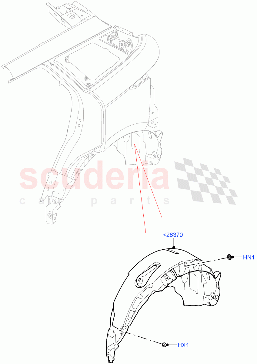 Side Panels - Inner (Wheelarch) (Changsu (China)) of Land Rover Land Rover Range Rover Evoque (2019+) [2.0 Turbo Petrol AJ200P]
