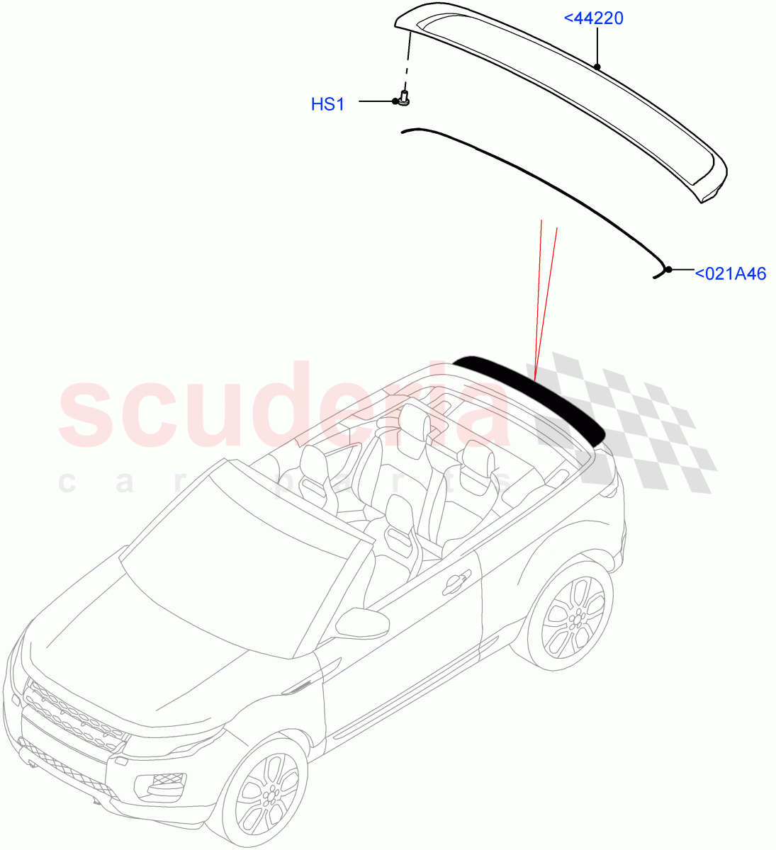 Spoiler And Related Parts (2 Door Convertible, Halewood (UK)) of Land Rover Land Rover Range Rover Evoque (2012-2018) [2.0 Turbo Petrol GTDI]