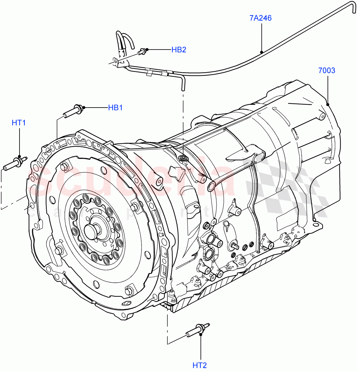 Auto Trans Assy & Speedometer Drive (Solihull Plant Build) (3.0 V6 Diesel, 8 Speed Auto Trans ZF 8HP70 4WD, 4.4L DOHC DITC V8 Diesel) ((V) FROMBA000001) of Land Rover Land Rover Discovery 5 (2017+) [3.0 I6 Turbo Diesel AJ20D6]