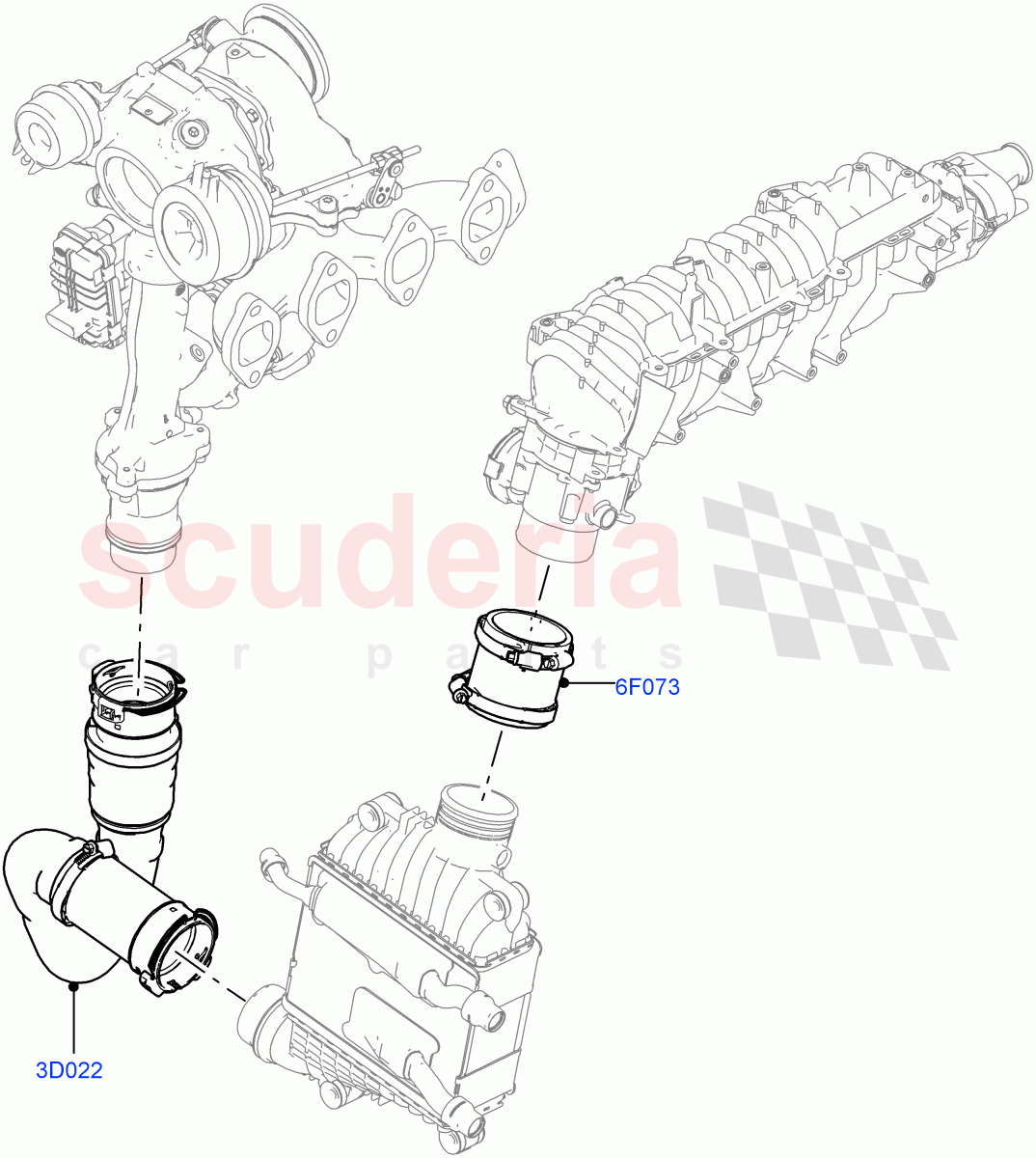 Intercooler/Air Ducts And Hoses (2.0L I4 DSL HIGH DOHC AJ200) of Land Rover Land Rover Range Rover Velar (2017+) [2.0 Turbo Diesel]