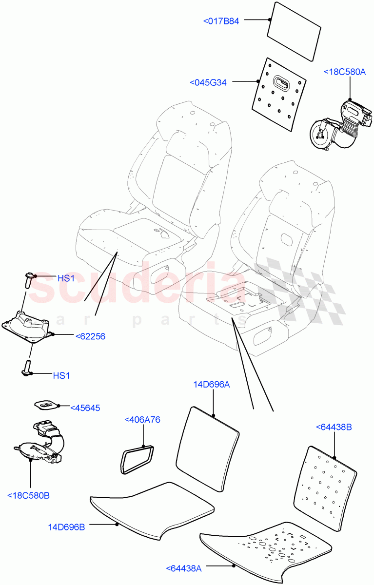 Front Seat Pads/Valances & Heating (Heating) ((V) TOHA999999) of Land Rover Land Rover Range Rover Sport (2014+) [2.0 Turbo Petrol AJ200P]