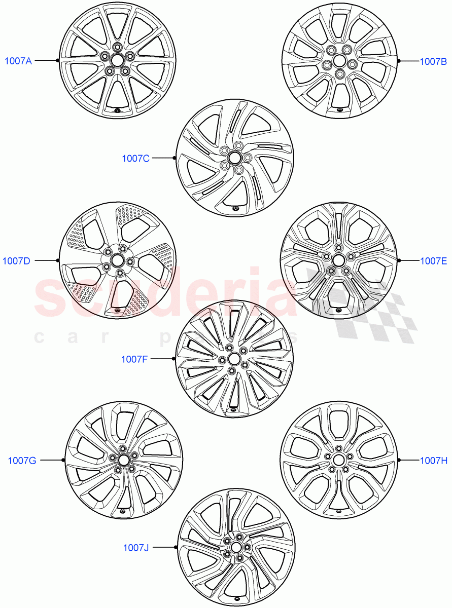 Wheels (Halewood (UK)) ((V) FROMLH000001) of Land Rover Land Rover Discovery Sport (2015+) [2.0 Turbo Petrol GTDI]
