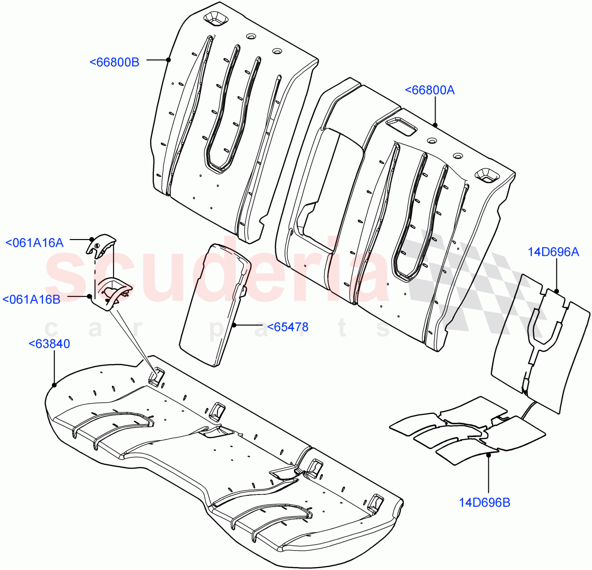 Rear Seat Pads/Valances & Heating (Changsu (China), 2nd Row Seat 60/40 (3 P) - Folding) ((V) FROMEG000001) of Land Rover Land Rover Range Rover Evoque (2012-2018) [2.2 Single Turbo Diesel]