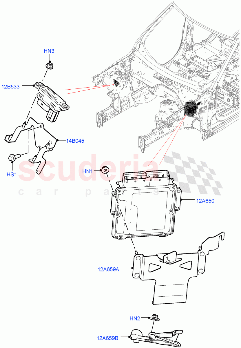 Engine Modules And Sensors (Nitra Plant Build) (2.0L I4 DSL HIGH DOHC AJ200) ((V) FROML2000001) of Land Rover Land Rover Defender (2020+) [2.0 Turbo Diesel]