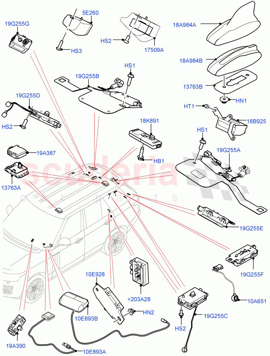 Aerial of Land Rover Land Rover Range Rover (2012-2021) [4.4 DOHC Diesel V8 DITC]