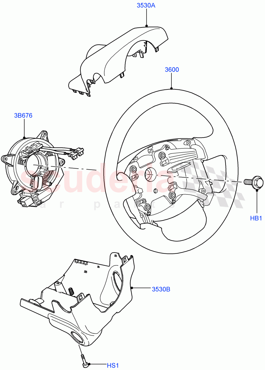 Steering Wheel ((V) FROMAA000001) of Land Rover Land Rover Discovery 4 (2010-2016) [3.0 DOHC GDI SC V6 Petrol]