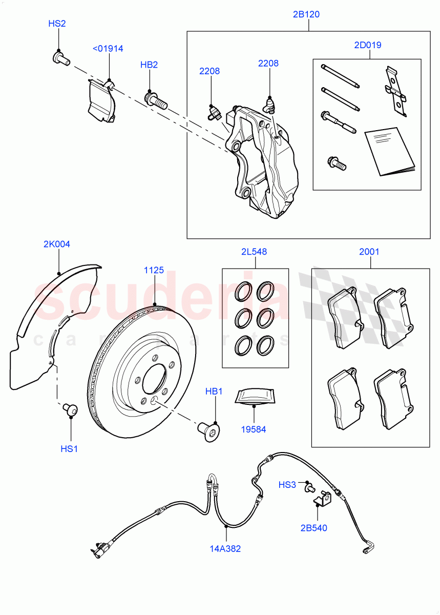 Front Brake Discs And Calipers (Disc And Caliper Size-Frt 20/RR 20) of Land Rover Land Rover Defender (2020+) [2.0 Turbo Petrol AJ200P]