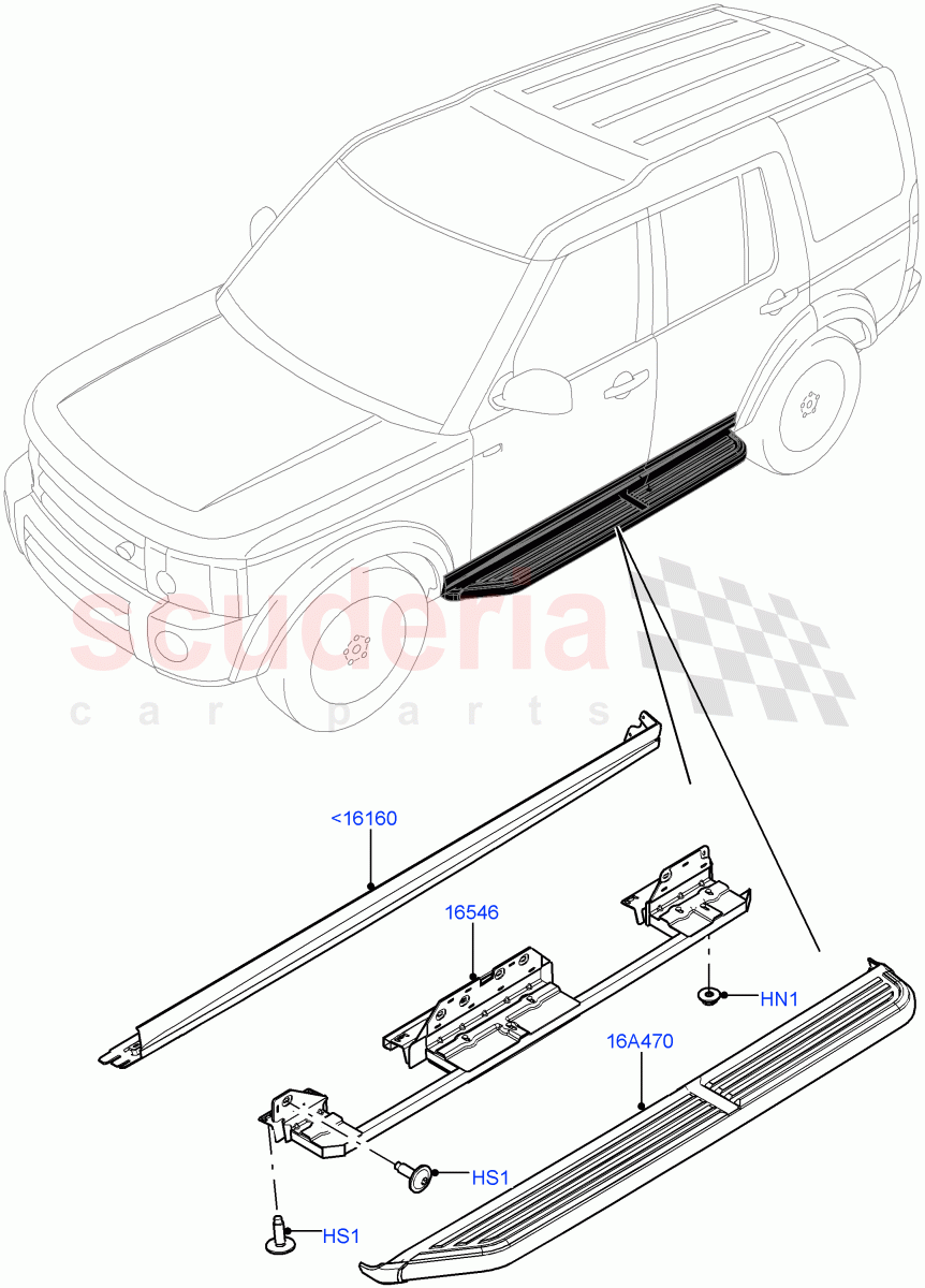 Body Mouldings (With Side Auxiliary Step W/O Lights) ((V) FROMFA000001) of Land Rover Land Rover Discovery 4 (2010-2016) [2.7 Diesel V6]