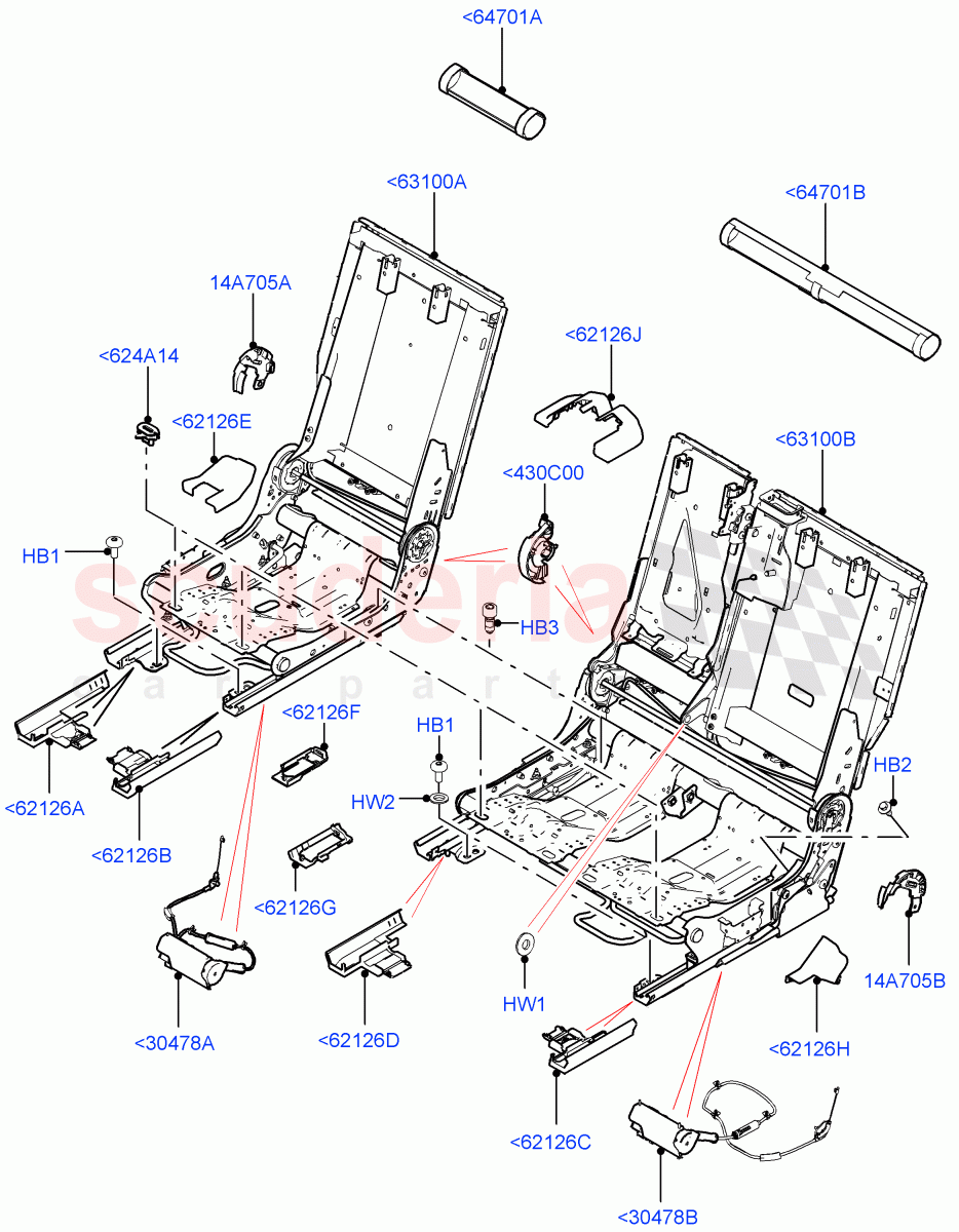 Rear Seat Base (Itatiaia (Brazil), With 60/40 Manual Fold Thru Rr Seat) ((V) FROMGT000001) of Land Rover Land Rover Discovery Sport (2015+) [2.2 Single Turbo Diesel]