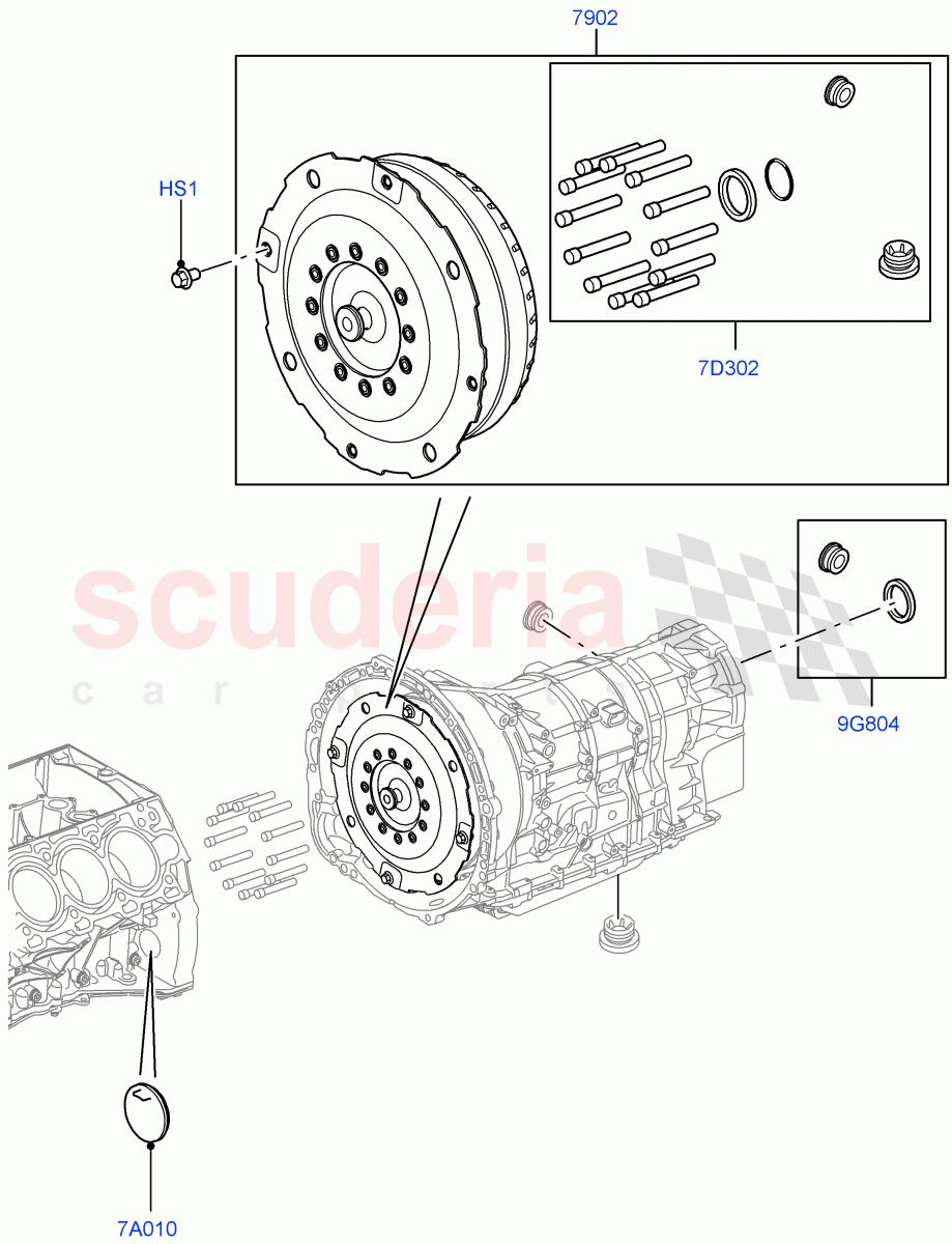 Converter (2.0L 16V TIVCT T/C 240PS Petrol, 8 Speed Auto Trans ZF 8HP70 4WD, 5.0L OHC SGDI NA V8 Petrol - AJ133, 5.0L OHC SGDI SC V8 Petrol - AJ133, 3.0L DOHC GDI SC V6 PETROL, 5.0 Petrol AJ133 DOHC CDA, 5.0L P AJ133 DOHC CDA S/C Enhanced) of Land Rover Land Rover Discovery 4 (2010-2016) [3.0 Diesel 24V DOHC TC]