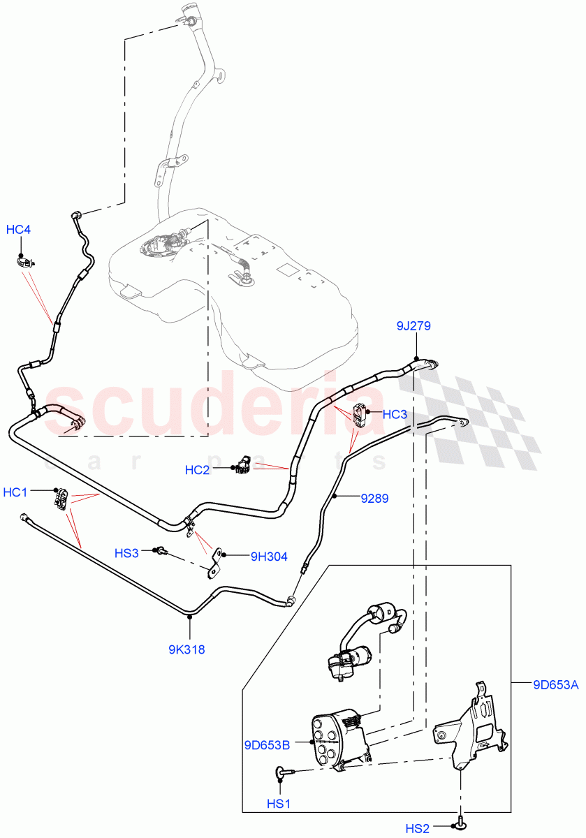 Carbon Canister (2.0L AJ20P4 Petrol Mid PTA, Long Wheelbase, Changsu (China)) ((V) FROMMG575835) of Land Rover Land Rover Range Rover Evoque (2019+) [2.0 Turbo Petrol AJ200P]