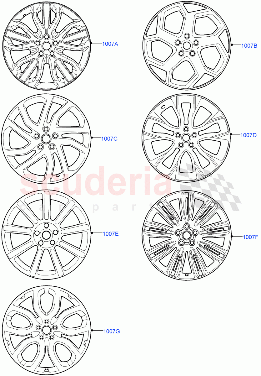 Spare Wheel (Spare Wheel - Conventional Alloy) ((V) FROMJA000001) of Land Rover Land Rover Range Rover Sport (2014+) [3.0 DOHC GDI SC V6 Petrol]
