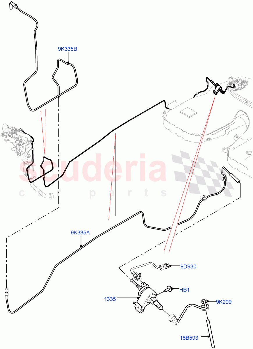 Auxiliary Fuel Fired Pre-Heater (Heater Fuel Supply) (With Fuel Fired Heater) ((V) TOHA999999) of Land Rover Land Rover Range Rover Sport (2014+) [2.0 Turbo Diesel]