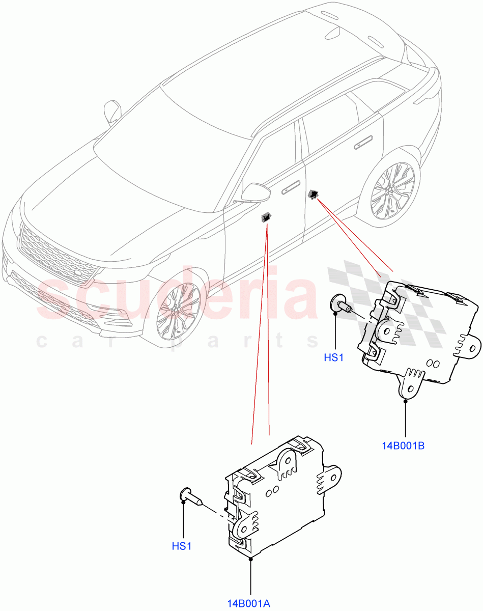 Vehicle Modules And Sensors (Door) of Land Rover Land Rover Range Rover Velar (2017+) [2.0 Turbo Diesel AJ21D4]