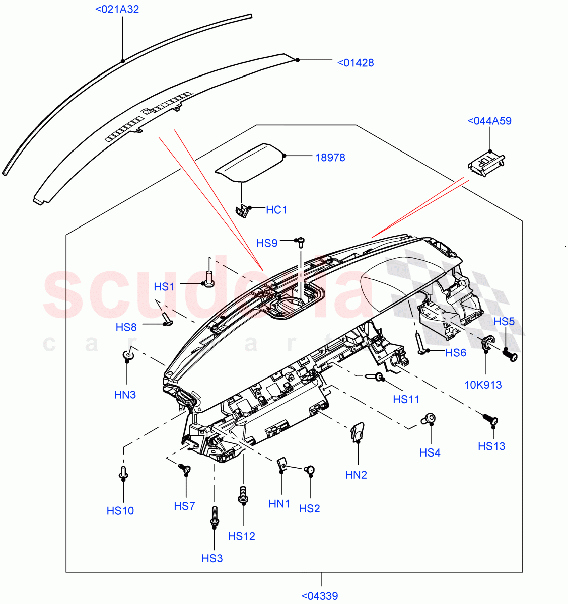 Instrument Panel (Upper, External) (Changsu (China), Less Head Up Display) ((V) FROMEG000001) of Land Rover Land Rover Range Rover Evoque (2012-2018) [2.0 Turbo Diesel]
