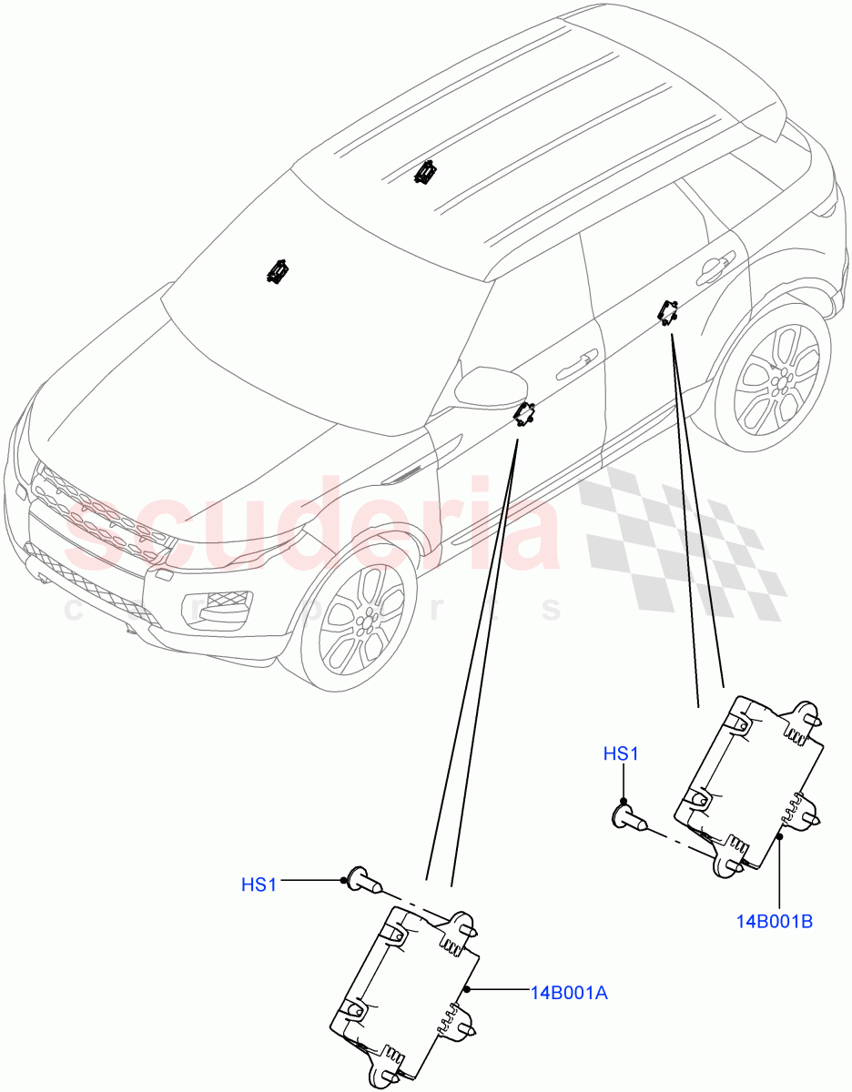 Vehicle Modules And Sensors (Door) (Itatiaia (Brazil)) ((V) FROMGT000001) of Land Rover Land Rover Range Rover Evoque (2012-2018) [2.0 Turbo Diesel]